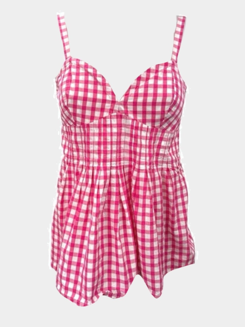 Burberry London Pink and White Gingham Checkered Camisole Top